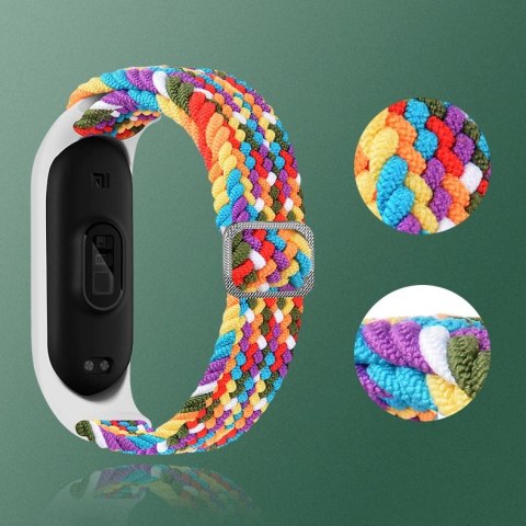 Strap Fabric opaska do Xiaomi Mi Band 6 / 5 / 4 / 3 pleciony materiałowy pasek bransoletka szary