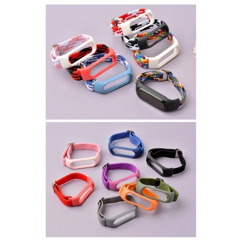 Strap Fabric opaska do Xiaomi Mi Band 6 / 5 / 4 / 3 pleciony materiałowy pasek bransoletka szary