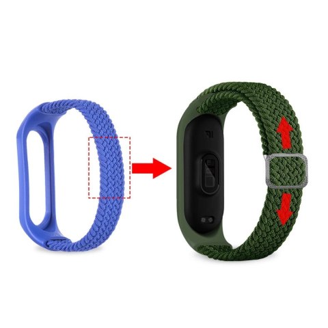 Strap Fabric opaska do Xiaomi Mi Band 6 / 5 / 4 / 3 pleciony materiałowy pasek bransoletka wielokolorowy