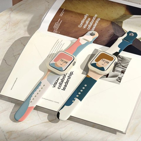 Strap Moro opaska do Apple Watch Ultra / 9 / 8 / 7 / 6 / SE / 5 / 4 / 3 / 2 (49mm / 45mm / 44mm / 42mm) silikonowy pasek bransol Strap Moro opaska do Apple Watch Ultra / 9 / 8 / 7 / 6 / SE / 5 / 4 / 3 / 2 (49mm / 45mm / 44mm / 42mm) silikonowy pasek bransol