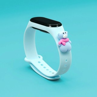 Strap Xmas opaska do Xiaomi Mi Band 4 / Mi Band 3 świąteczny silikonowy pasek bransoletka niebieski (miś)