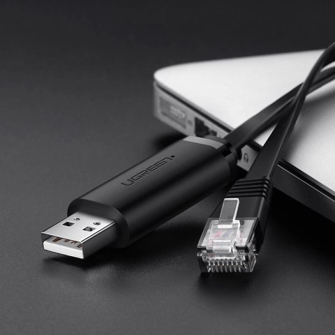 Ugreen kabel konsolowy przejściówka USB - Ethernet RJ45 1,5m czarny (CM204) Ugreen kabel konsolowy przejściówka USB - Ethernet RJ45 1,5m czarny (CM204)
