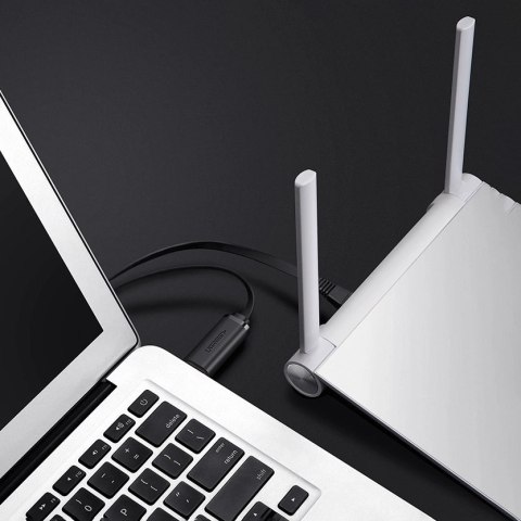 Ugreen kabel konsolowy przejściówka USB - Ethernet RJ45 1,5m czarny (CM204) Ugreen kabel konsolowy przejściówka USB - Ethernet RJ45 1,5m czarny (CM204)