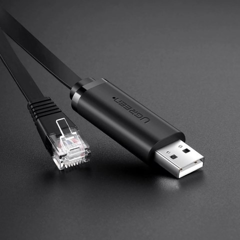 Ugreen kabel konsolowy przejściówka USB - Ethernet RJ45 1,5m czarny (CM204) Ugreen kabel konsolowy przejściówka USB - Ethernet RJ45 1,5m czarny (CM204)