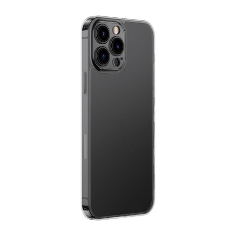 Baseus Frosted Glass Case etui pokrowiec do iPhone 13 Pro sztywna obudowa z żelową ramką czarny (ARWS000401) Baseus Frosted Glass Case etui pokrowiec do iPhone 13 Pro sztywna obudowa z żelową ramką czarny (ARWS000401)