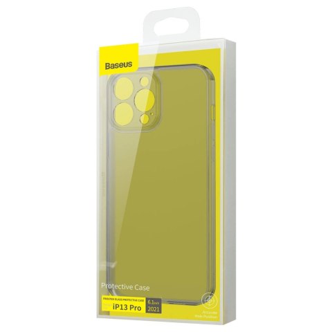 Baseus Frosted Glass Case etui pokrowiec do iPhone 13 Pro sztywna obudowa z żelową ramką czarny (ARWS000401) Baseus Frosted Glass Case etui pokrowiec do iPhone 13 Pro sztywna obudowa z żelową ramką czarny (ARWS000401)