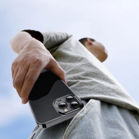 Baseus Frosted Glass Case etui pokrowiec do iPhone 13 Pro sztywna obudowa z żelową ramką czarny (ARWS000401) Baseus Frosted Glass Case etui pokrowiec do iPhone 13 Pro sztywna obudowa z żelową ramką czarny (ARWS000401)