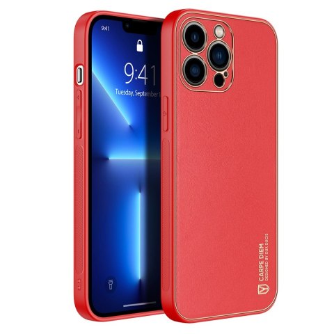 Dux Ducis Yolo eleganckie etui pokrowiec ze skóry ekologicznej iPhone 13 Pro Max czerwony Dux Ducis Yolo eleganckie etui pokrowiec ze skóry ekologicznej iPhone 13 Pro Max czerwony