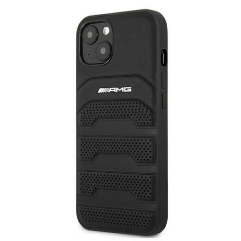 Etui AMG Leather Debossed Lines na iPhone 13 mini - czarne Etui AMG Leather Debossed Lines na iPhone 13 mini - czarne