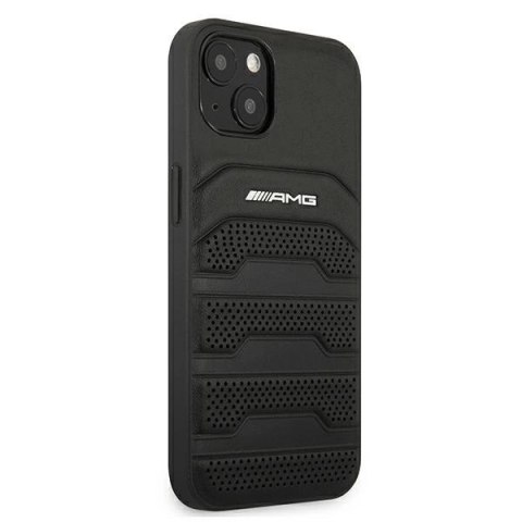 Etui AMG Leather Debossed Lines na iPhone 13 mini - czarne Etui AMG Leather Debossed Lines na iPhone 13 mini - czarne