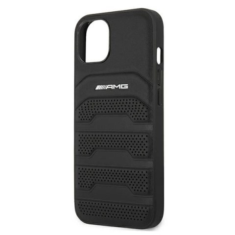 Etui AMG Leather Debossed Lines na iPhone 13 mini - czarne Etui AMG Leather Debossed Lines na iPhone 13 mini - czarne
