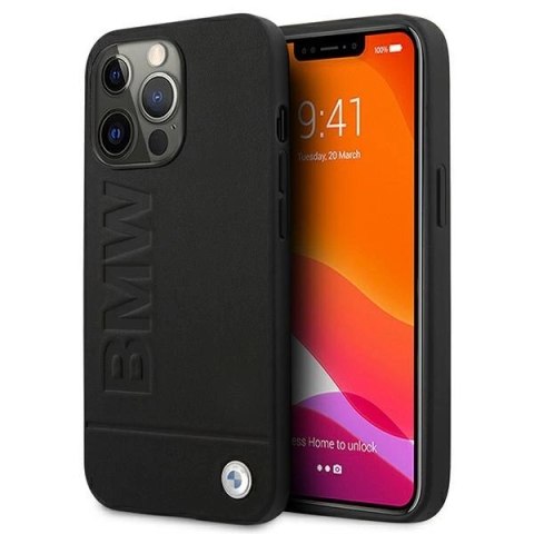 Etui BMW Signature Logo Imprint na iPhone 13 Pro Max - czarne Etui BMW Signature Logo Imprint na iPhone 13 Pro Max - czarne