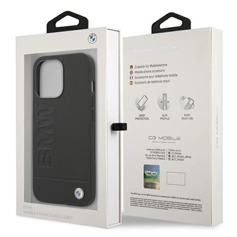 Etui BMW Signature Logo Imprint na iPhone 13 Pro Max - czarne Etui BMW Signature Logo Imprint na iPhone 13 Pro Max - czarne
