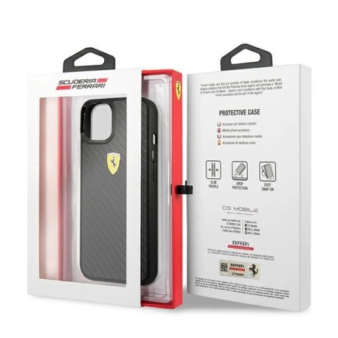 Etui Ferrari On Track Real Carbon na iPhone 13 mini - czarne