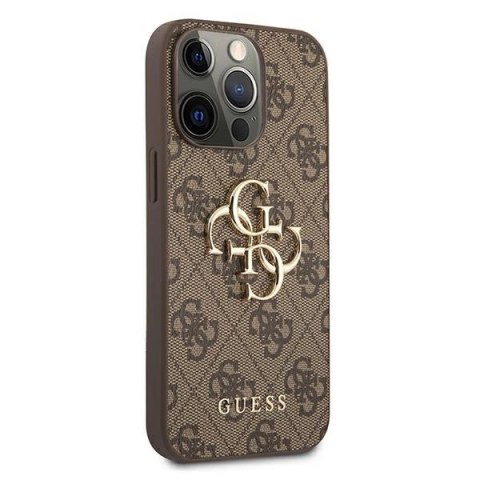 Etui Guess 4G Big Metal Logo na iPhone 13 Pro Max - brązowe