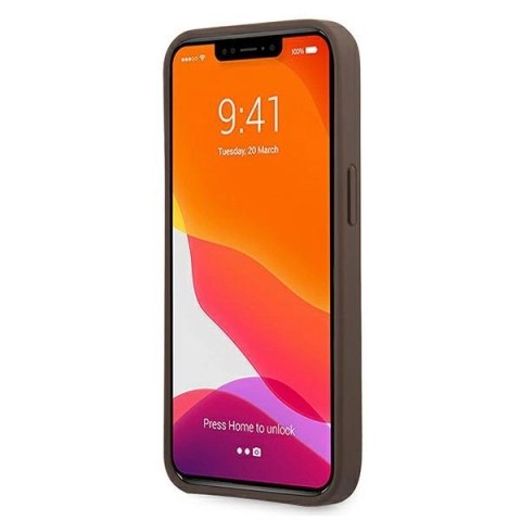 Etui Guess 4G Big Metal Logo na iPhone 13 Pro Max - brązowe