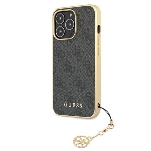 Etui Guess 4G Charms Collection na iPhone 13 Pro Max - szare