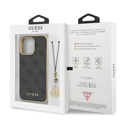 Etui Guess 4G Charms Collection na iPhone 13 Pro Max - szare