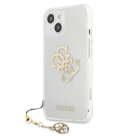 Etui Guess 4G Gold Charms Collection na iPhone 13 mini - przezroczyste