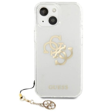 Etui Guess 4G Gold Charms Collection na iPhone 13 mini - przezroczyste