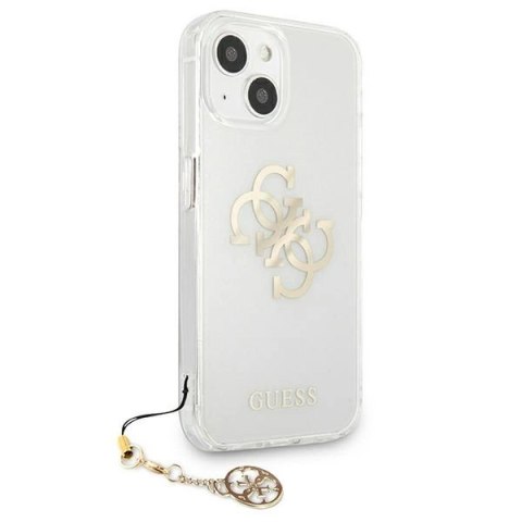Etui Guess 4G Gold Charms Collection na iPhone 13 mini - przezroczyste