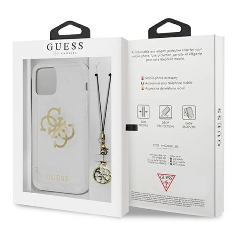 Etui Guess 4G Gold Charms Collection na iPhone 13 mini - przezroczyste