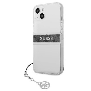 Etui Guess 4G Grey Strap Charm na iPhone 13 mini - przezroczyste
