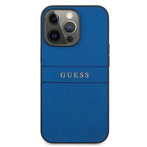 Etui Guess Saffiano Strap na iPhone 13 Pro / iPhone 13 - niebieskie