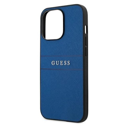 Etui Guess Saffiano Strap na iPhone 13 Pro / iPhone 13 - niebieskie