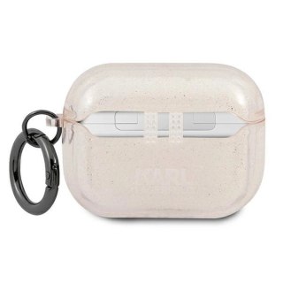 Etui Karl Lagerfeld Glitter Karl's Head na AirPods Pro - złote