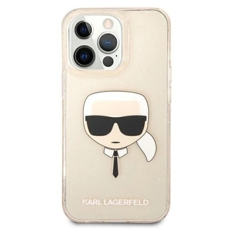 Etui Karl Lagerfeld Glitter Karl's Head na iPhone 13 Pro / iPhone 13 - złote Etui Karl Lagerfeld Glitter Karl's Head na iPhone 13 Pro / iPhone 13 - złote