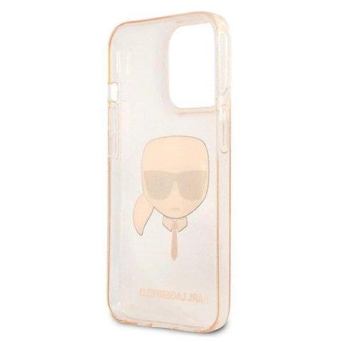 Etui Karl Lagerfeld Glitter Karl's Head na iPhone 13 Pro / iPhone 13 - złote Etui Karl Lagerfeld Glitter Karl's Head na iPhone 13 Pro / iPhone 13 - złote