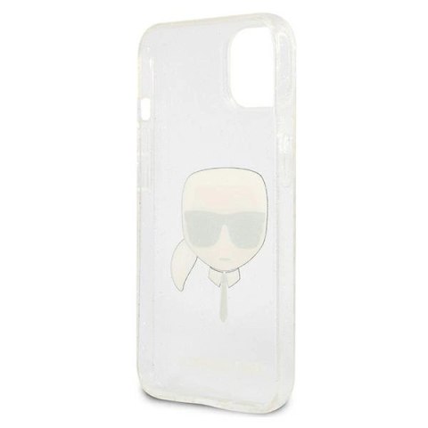 Etui Karl Lagerfeld Glitter Karl's Head na iPhone 13 mini - srebrne Etui Karl Lagerfeld Glitter Karl's Head na iPhone 13 mini - srebrne