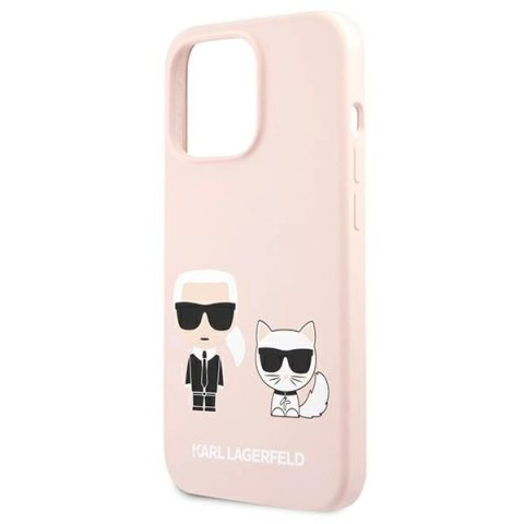 Etui Karl Lagerfeld Silicone Karl&Choupette na iPhone 13 Pro / iPhone 13 - jasnoróżowe