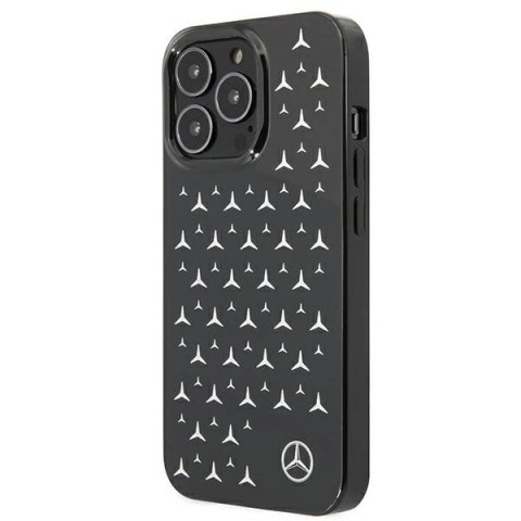 Etui Mercedes Silver Stars Pattern na iPhone 13 Pro / iPhone 13 - czarne Etui Mercedes Silver Stars Pattern na iPhone 13 Pro / iPhone 13 - czarne