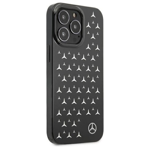 Etui Mercedes Silver Stars Pattern na iPhone 13 Pro / iPhone 13 - czarne Etui Mercedes Silver Stars Pattern na iPhone 13 Pro / iPhone 13 - czarne