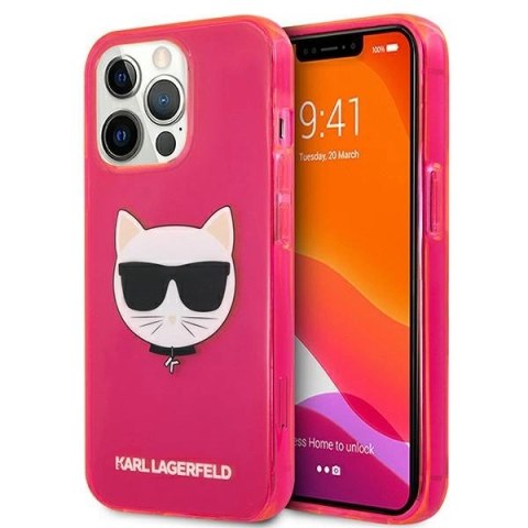 Karl Lagerfeld KLHCP13XCHTRP iPhone 13 Pro Max 6,7" różowy/pink hardcase Glitter Choupette Fluo
