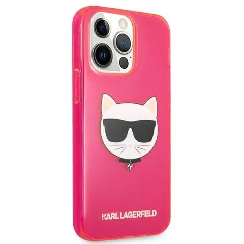 Karl Lagerfeld KLHCP13XCHTRP iPhone 13 Pro Max 6,7" różowy/pink hardcase Glitter Choupette Fluo
