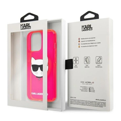 Karl Lagerfeld KLHCP13XCHTRP iPhone 13 Pro Max 6,7" różowy/pink hardcase Glitter Choupette Fluo
