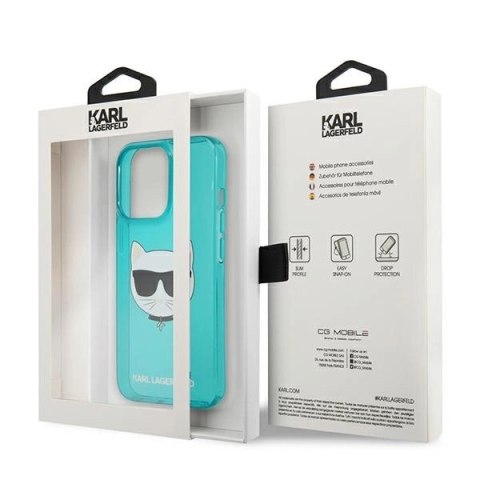 Karl Lagerfeld KLHCP13LCHTRB iPhone 13 Pro / 13 6,1" niebieski/blue hardcase Glitter Choupette Fluo Karl Lagerfeld KLHCP13LCHTRB iPhone 13 Pro / 13 6,1" niebieski/blue hardcase Glitter Choupette Fluo