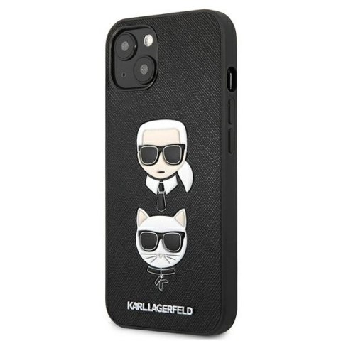 Karl Lagerfeld KLHCP13SSAKICKCBK iPhone 13 mini 5,4" czarny/black hardcase Saffiano Karl & Choupette Karl Lagerfeld KLHCP13SSAKICKCBK iPhone 13 mini 5,4" czarny/black hardcase Saffiano Karl & Choupette