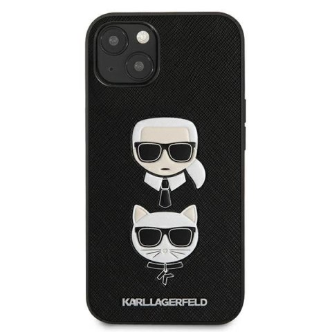 Karl Lagerfeld KLHCP13SSAKICKCBK iPhone 13 mini 5,4" czarny/black hardcase Saffiano Karl & Choupette Karl Lagerfeld KLHCP13SSAKICKCBK iPhone 13 mini 5,4" czarny/black hardcase Saffiano Karl & Choupette
