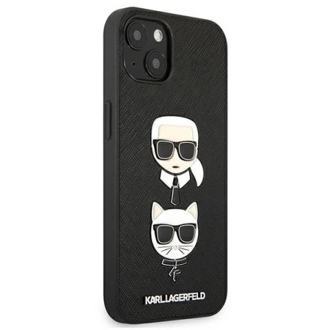 Karl Lagerfeld KLHCP13SSAKICKCBK iPhone 13 mini 5,4" czarny/black hardcase Saffiano Karl & Choupette Karl Lagerfeld KLHCP13SSAKICKCBK iPhone 13 mini 5,4" czarny/black hardcase Saffiano Karl & Choupette