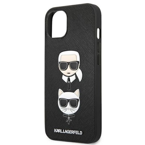 Karl Lagerfeld KLHCP13SSAKICKCBK iPhone 13 mini 5,4" czarny/black hardcase Saffiano Karl & Choupette Karl Lagerfeld KLHCP13SSAKICKCBK iPhone 13 mini 5,4" czarny/black hardcase Saffiano Karl & Choupette