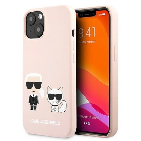 Karl Lagerfeld KLHCP13SSSKCI iPhone 13 mini 5,4" hardcase jasno różowy/light pink Silicone Karl & Choupette Karl Lagerfeld KLHCP13SSSKCI iPhone 13 mini 5,4" hardcase jasno różowy/light pink Silicone Karl & Choupette