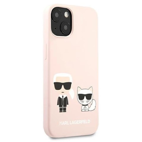 Karl Lagerfeld KLHCP13SSSKCI iPhone 13 mini 5,4" hardcase jasno różowy/light pink Silicone Karl & Choupette Karl Lagerfeld KLHCP13SSSKCI iPhone 13 mini 5,4" hardcase jasno różowy/light pink Silicone Karl & Choupette