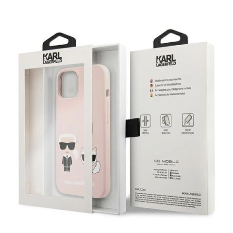 Karl Lagerfeld KLHCP13SSSKCI iPhone 13 mini 5,4" hardcase jasno różowy/light pink Silicone Karl & Choupette Karl Lagerfeld KLHCP13SSSKCI iPhone 13 mini 5,4" hardcase jasno różowy/light pink Silicone Karl & Choupette