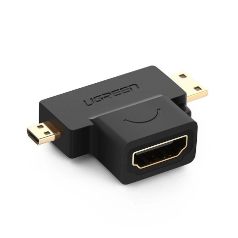 Ugreen przejściówka adapter ze złącza HDMI Typ A (żeński) na mini HDMI (męski) / micro HDMI (męski) czarny (20144) Ugreen przejściówka adapter ze złącza HDMI Typ A (żeński) na mini HDMI (męski) / micro HDMI (męski) czarny (20144)