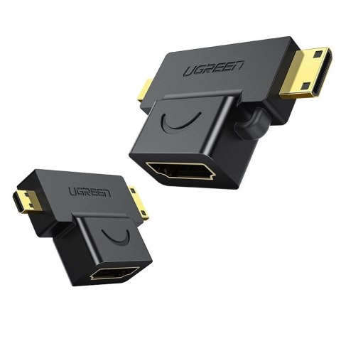Ugreen przejściówka adapter ze złącza HDMI Typ A (żeński) na mini HDMI (męski) / micro HDMI (męski) czarny (20144) Ugreen przejściówka adapter ze złącza HDMI Typ A (żeński) na mini HDMI (męski) / micro HDMI (męski) czarny (20144)