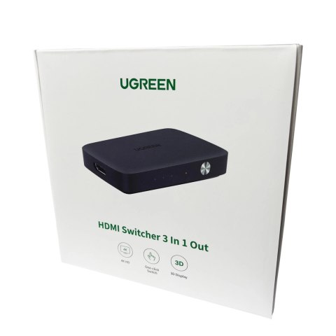 Ugreen przełącznik rozdzielacz splitter switch HDMI - 3x HDMI 4K 30Hz czarny (CM332 80125) Ugreen przełącznik rozdzielacz splitter switch HDMI - 3x HDMI 4K 30Hz czarny (CM332 80125)